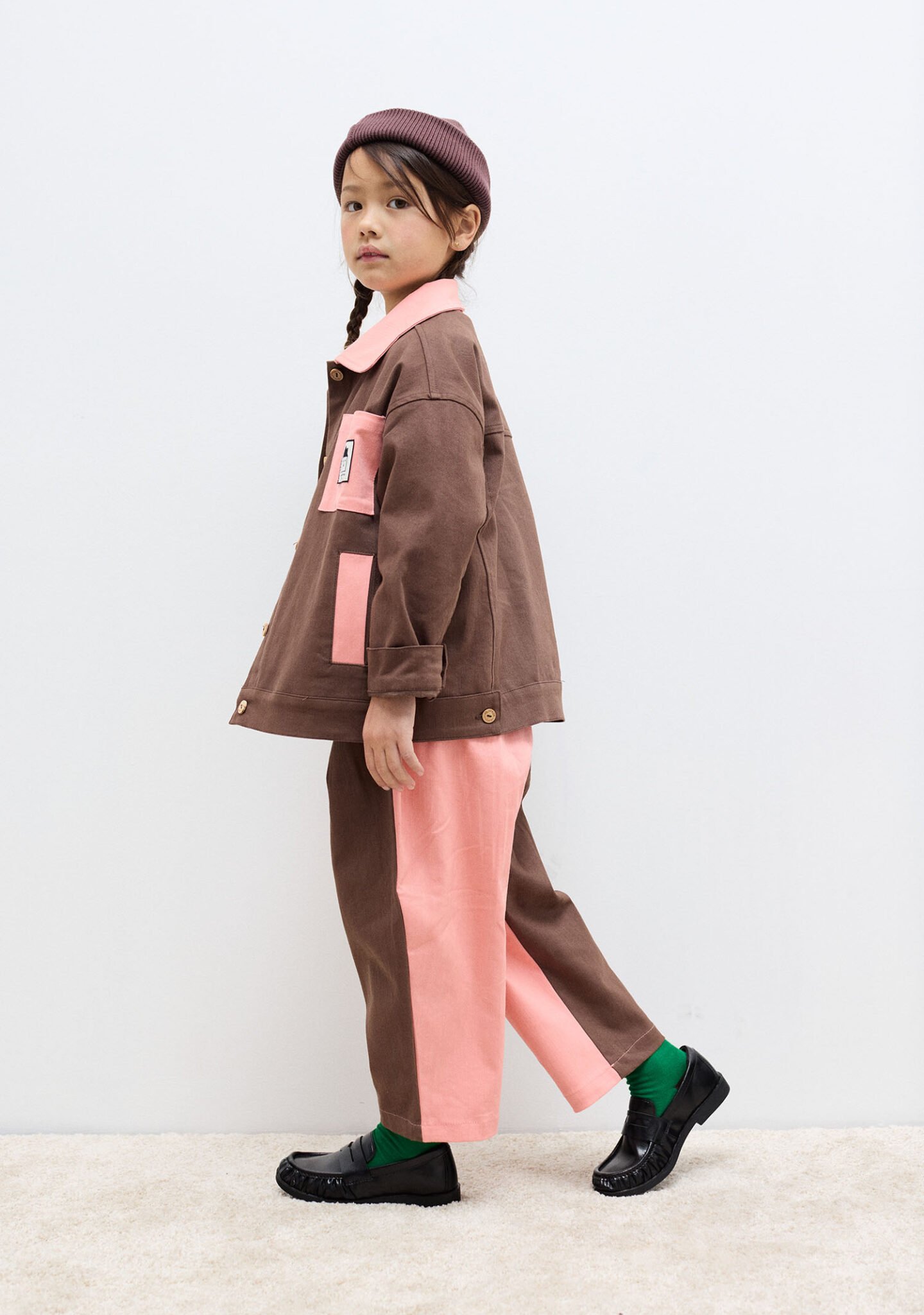 Bicolor denim pants