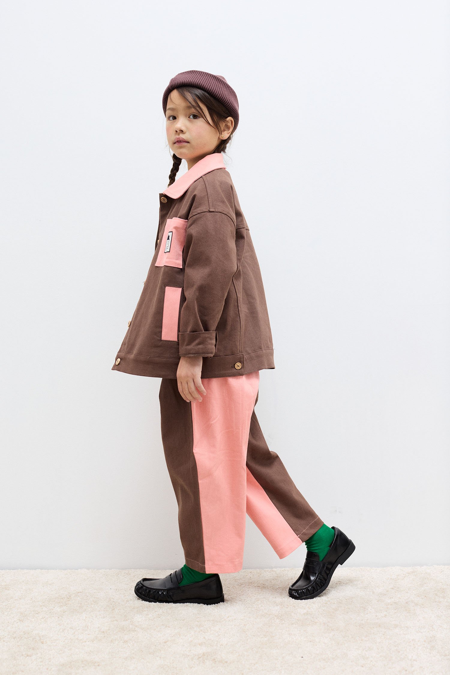 Bicolor denim pants