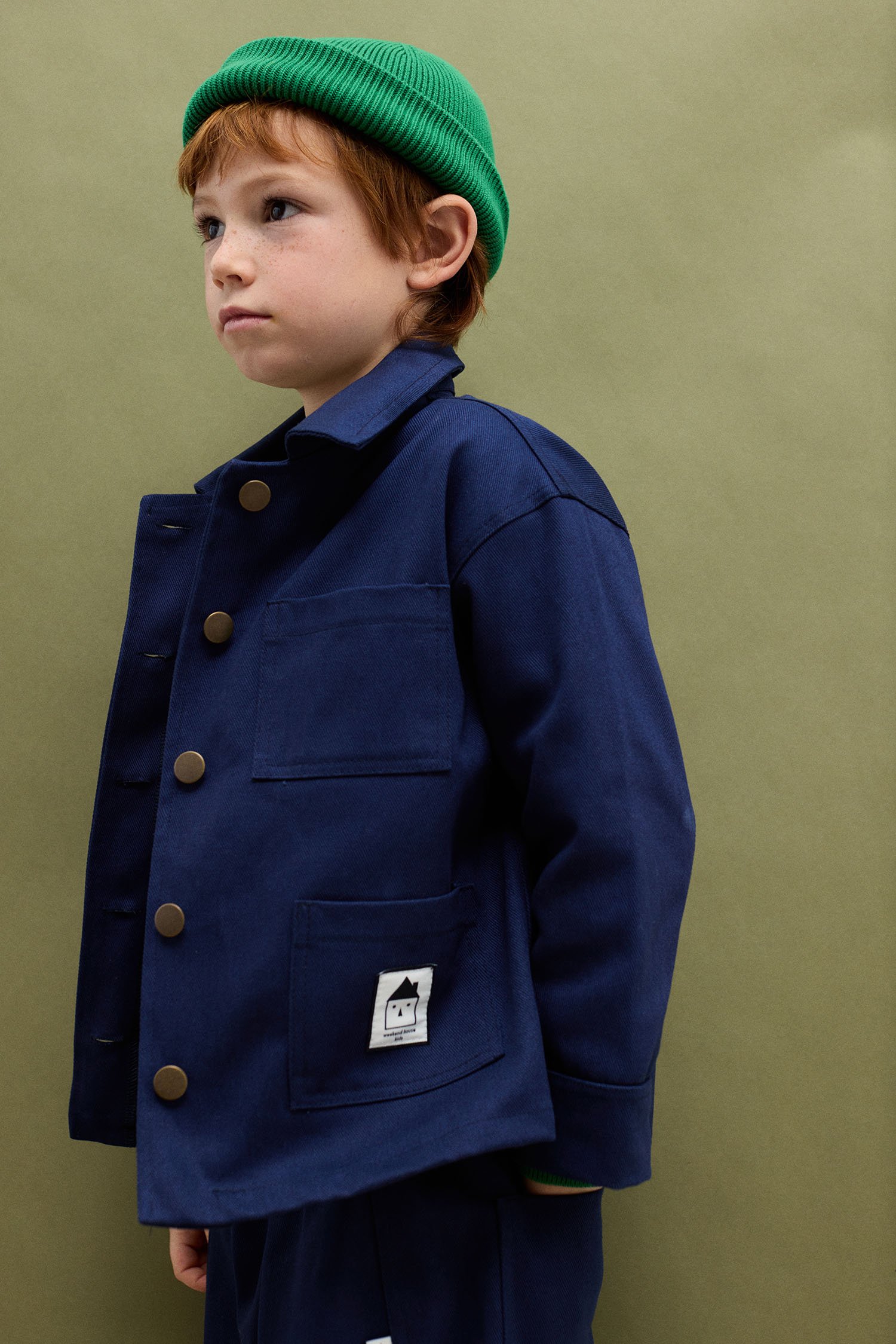 Worker blue jacket