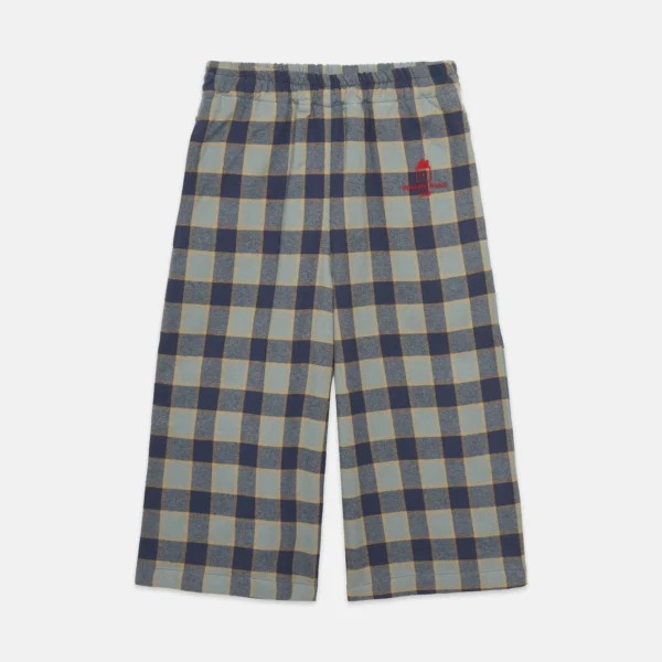 Checkered blue flare pants