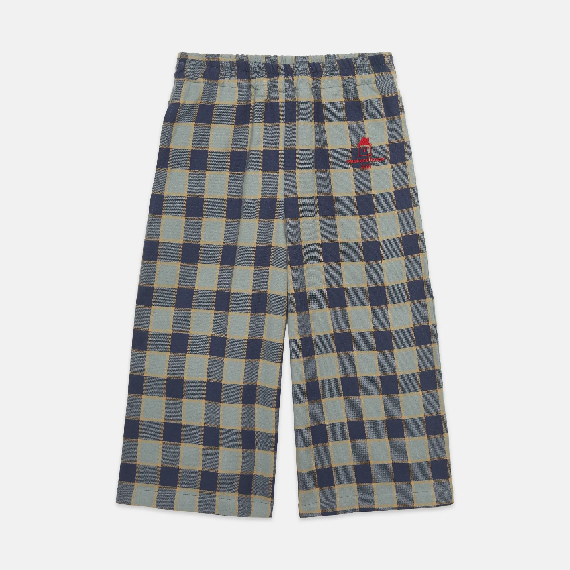 Checkered blue flare pants