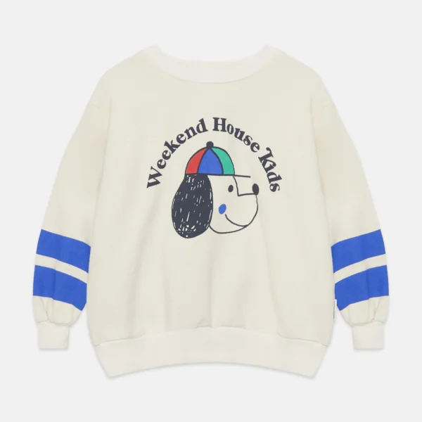 Happy dog striped sweatshirt (Ecru)