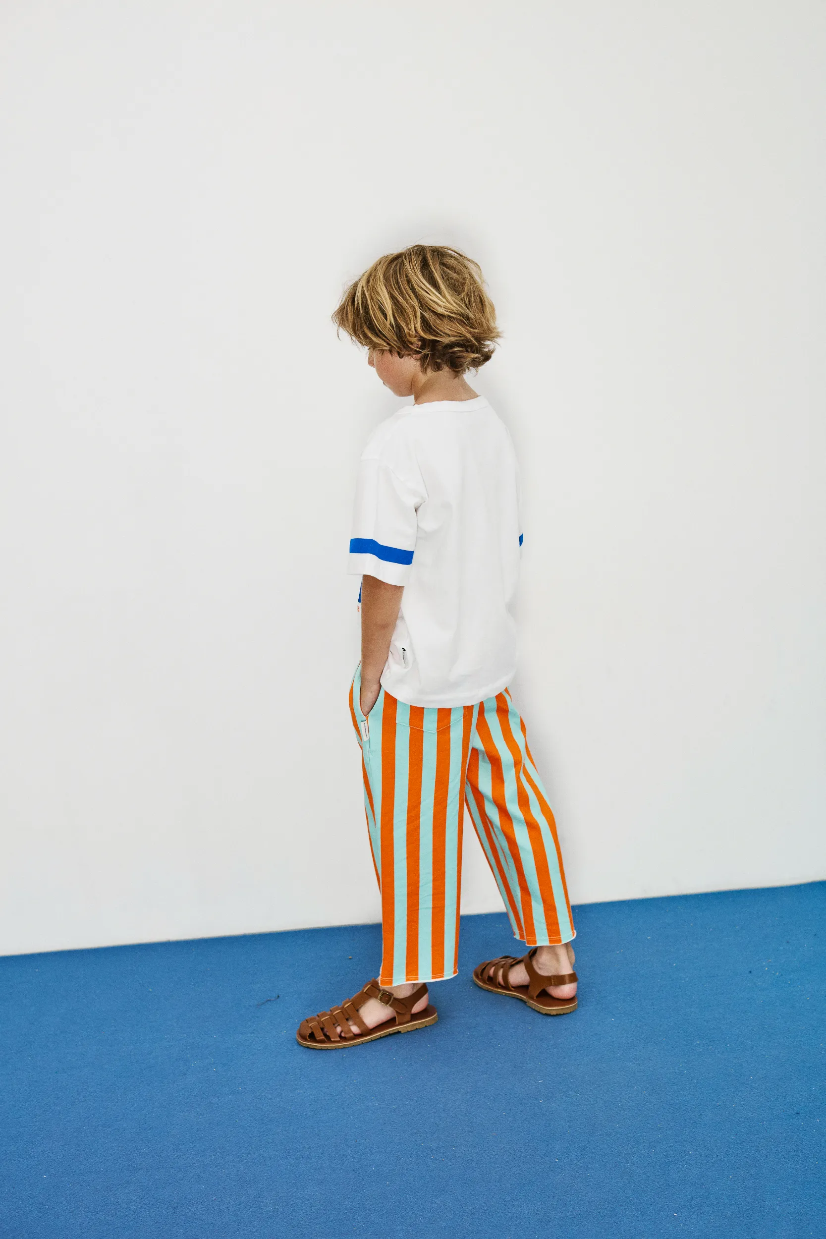 Stripes straight sweatpants