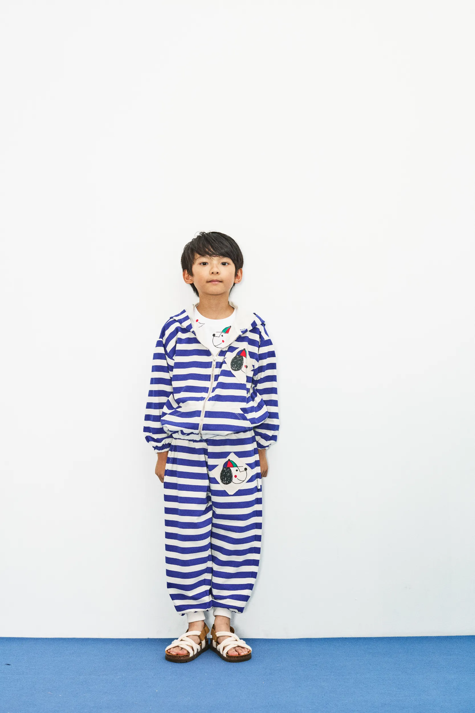 Happy dog stripes sweatpants (Ecru)