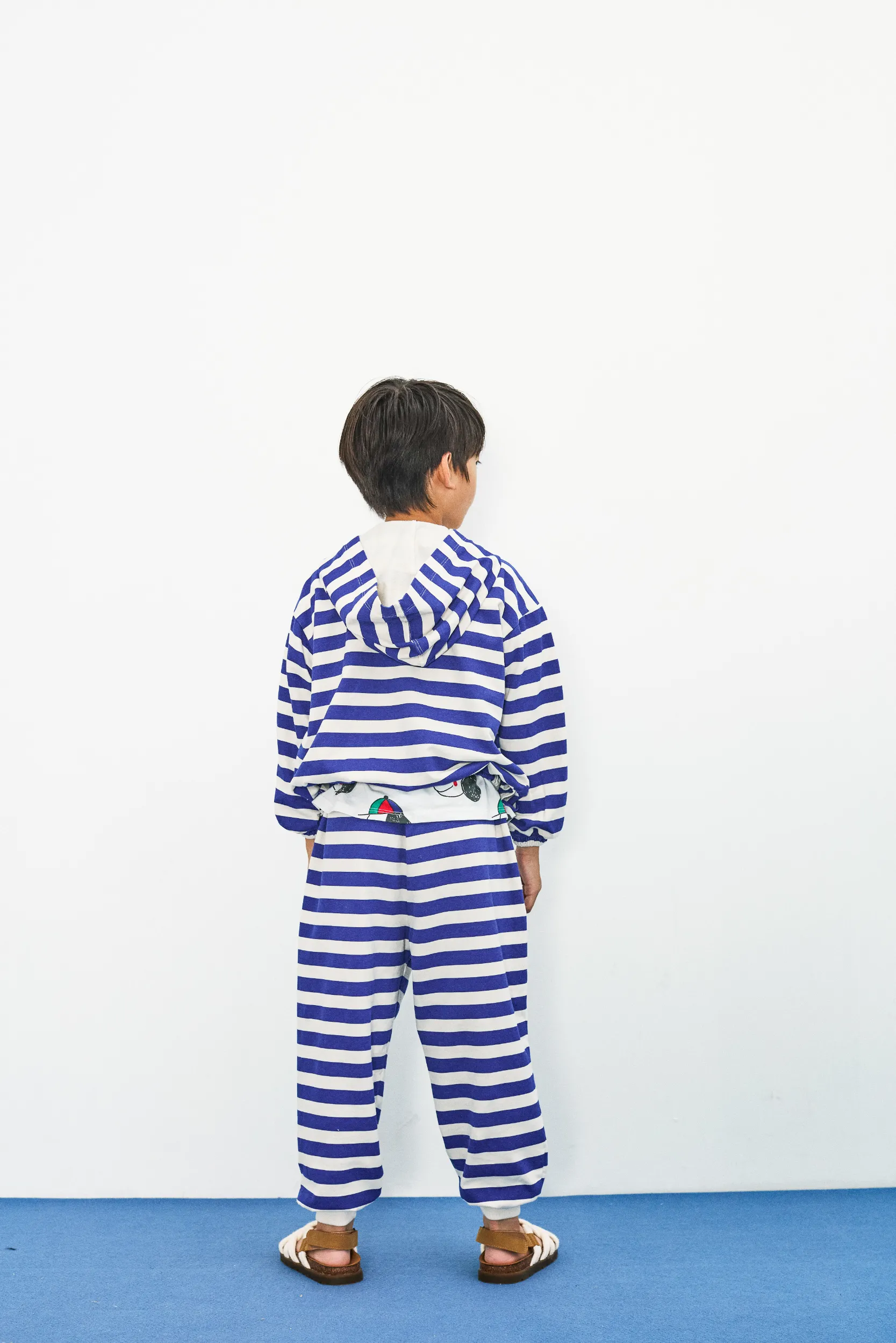 Happy dog stripes sweatpants (Ecru)