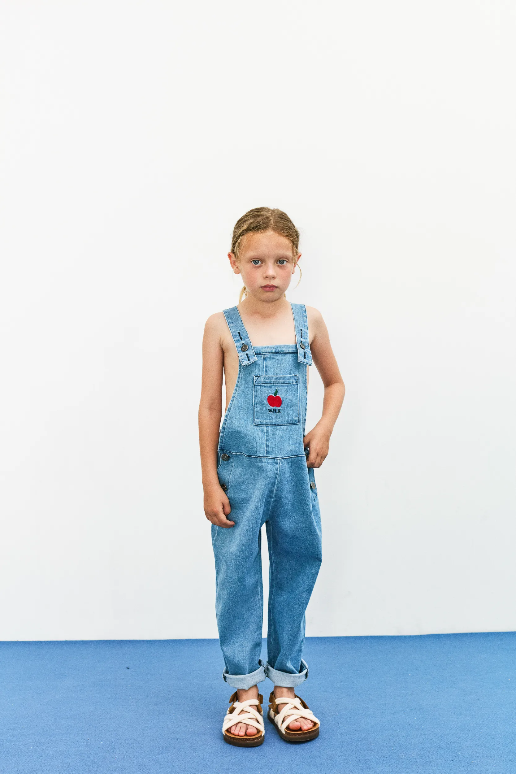 Apple denim overall