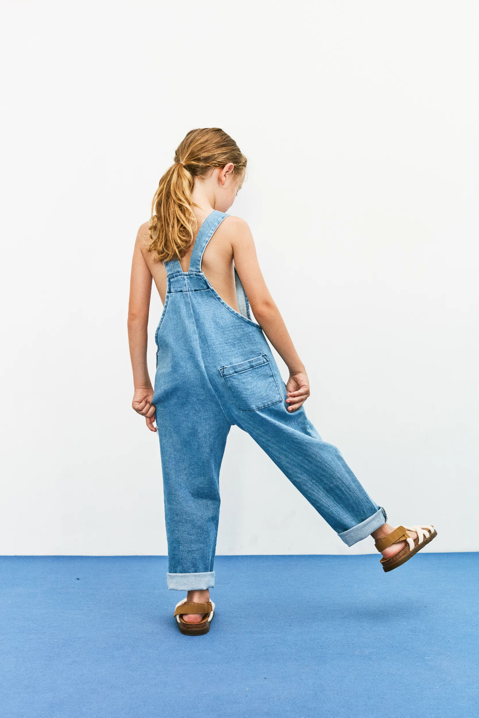 Apple denim overall