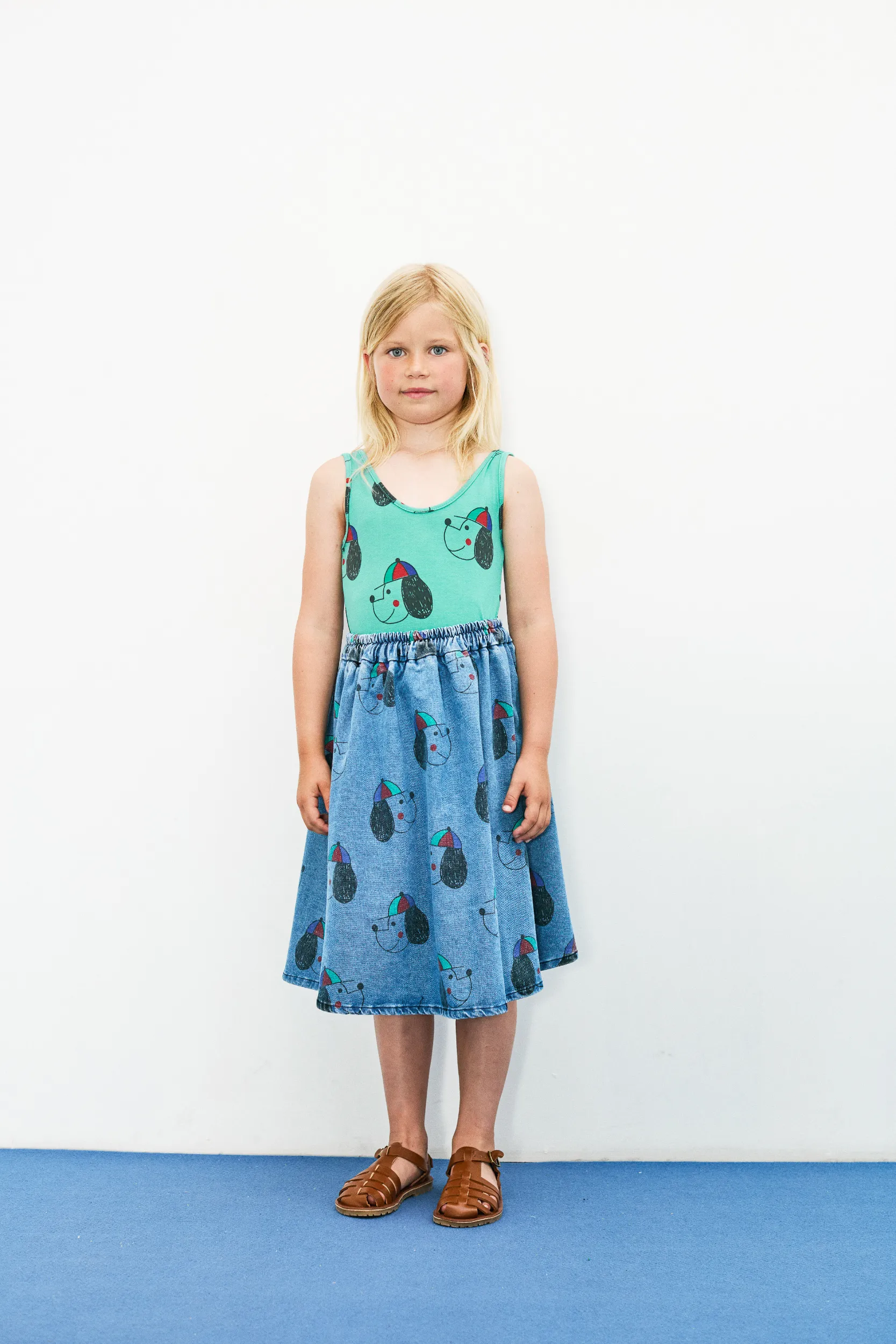 Happy dog denim skirt