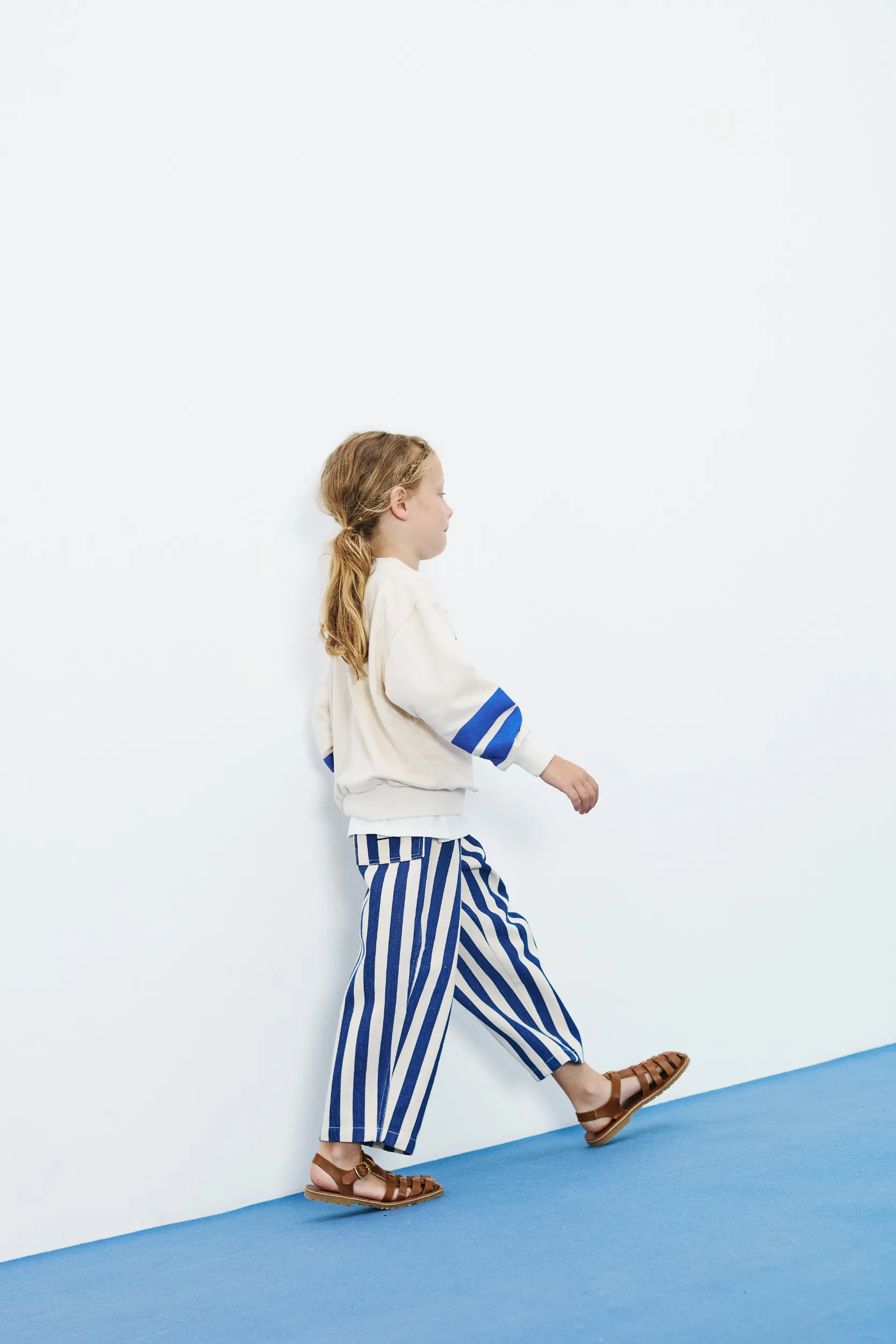 Blue stripped canvas pants